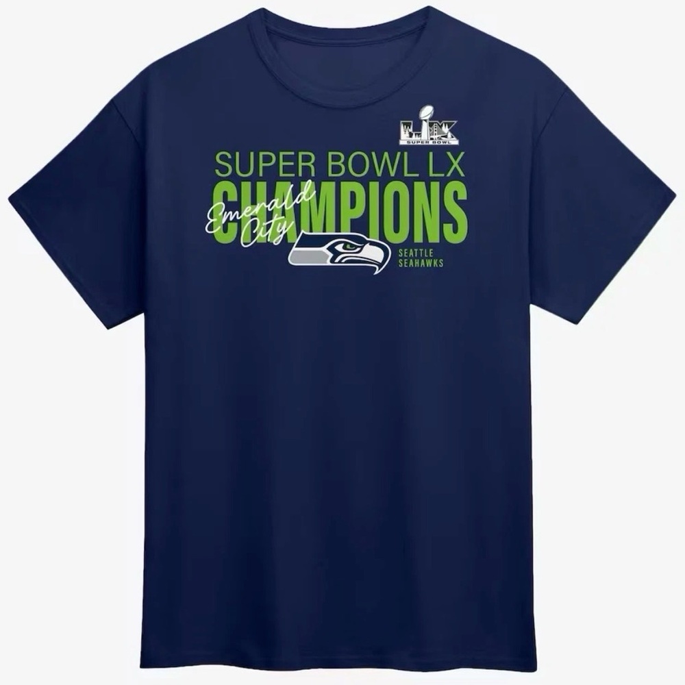 Seahawks Super Bowl LX Champions T-Shirt - Navy